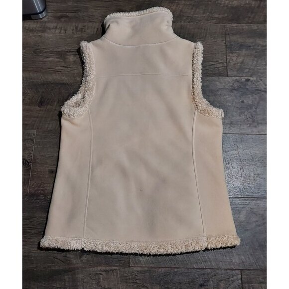 Calvin Klein Full Zip Sherpa Vest Jacket Women Size Large Tan Fleece - Picture 3 of 15